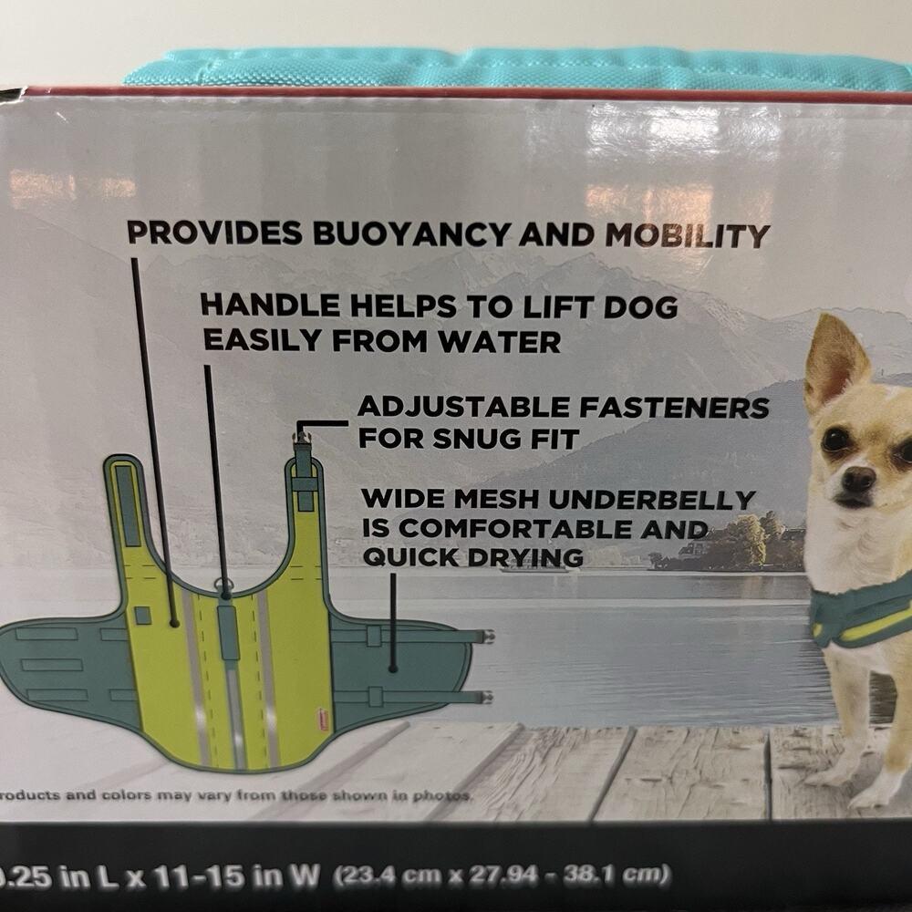 Coleman Dog Life Jacket Vest for Flotation for Pool Boat Beach Lake Teal Neon XS - Picture 5 of 6